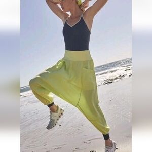 Free People Movement Give Me All Your Harem Pants Hip Pockets Neon Green! S